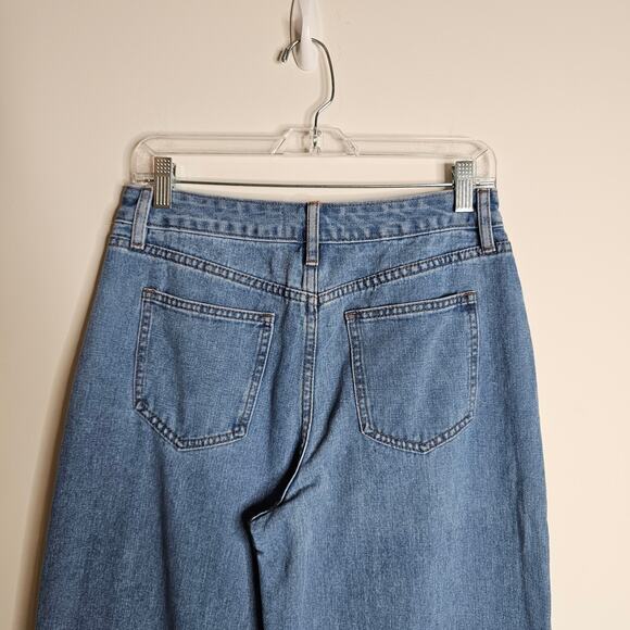 Fashion Nova Light Wash Waist Cutout Wide Leg Jeans Size 7 - Picture 3 of 6